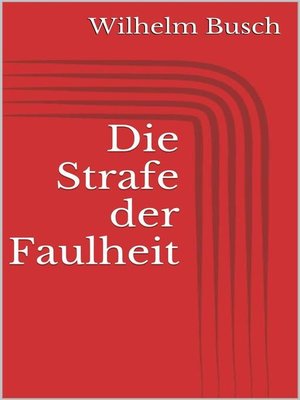 cover image of Die Strafe der Faulheit